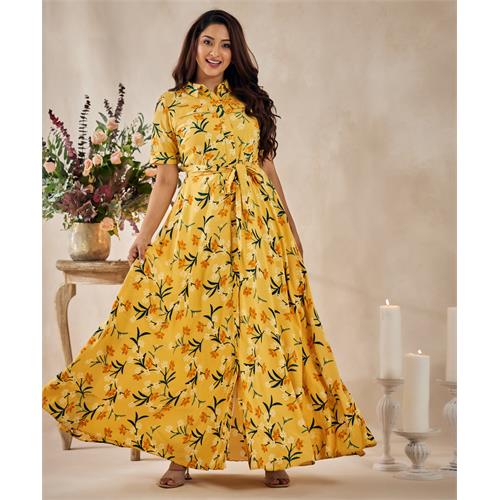 Floral Yellow Maxi Dress