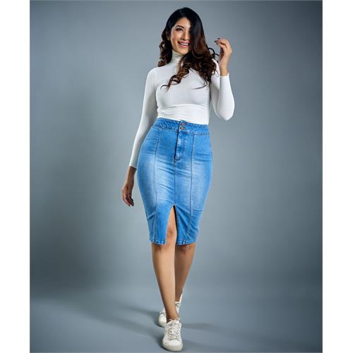 Front Slit bodycon Denim Skirt