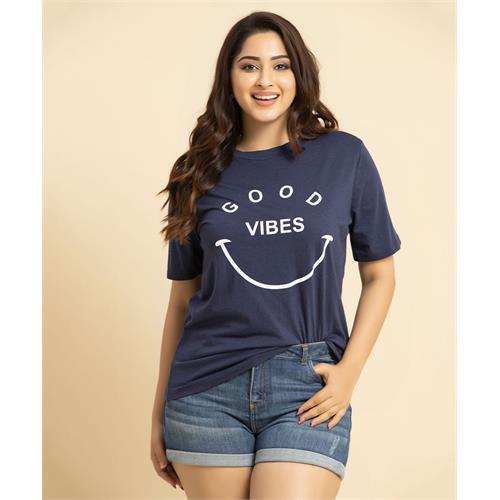 Good Vibes Smiley Face Printed Tshirt