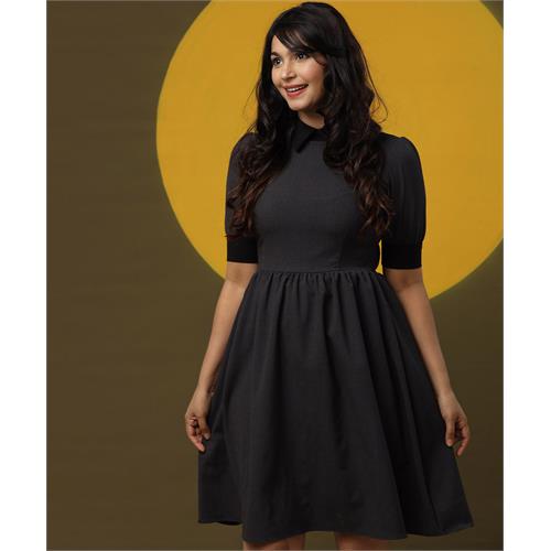 Grey And Black Skater Dress