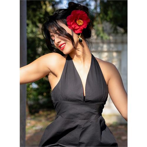 Halter Neck Cotton Mini Dress