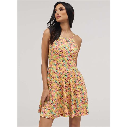 Halter Neck Skater Printed Dress