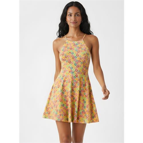 Halter Neck Skater Printed Dress