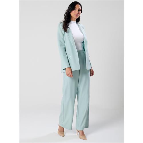 Light Green Pointed Label Collared Blazer