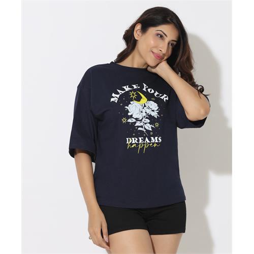 Make your Dreams Navy Oversize T-Shirt