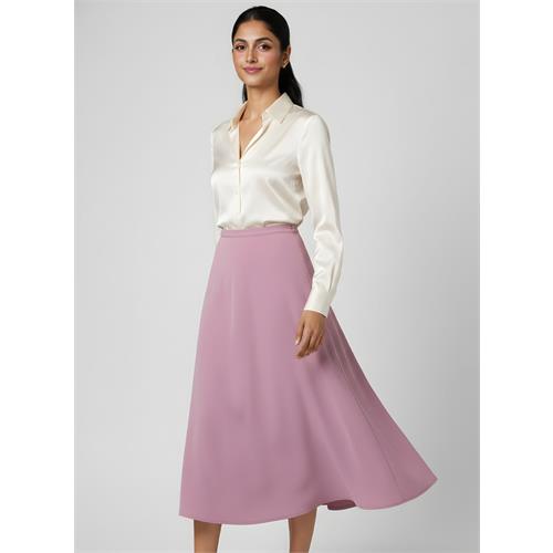 Pink Petite Ponte Stretch Midi Skirt