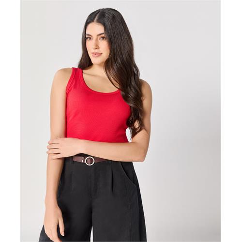 Red Rib Cami Top