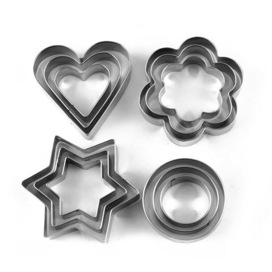 12pcs Metal Cookie Cutter Set (4 Shapes)