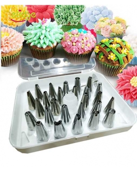 26 Pcs Stainless Steel Cake Piping Nozzles
