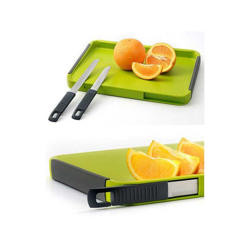 Fruits and Vegetables Cutting Board with 2 High Precision Knives