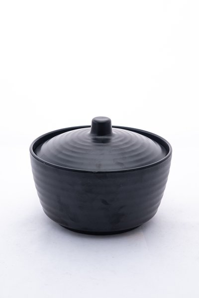 Melamine Bowl With Lid Black