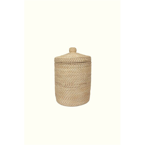 Round Reed Bin With Lid 11X9"D