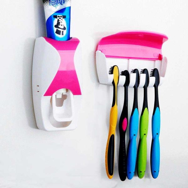 Toothpaste Dispenser & Toothbrush Holder