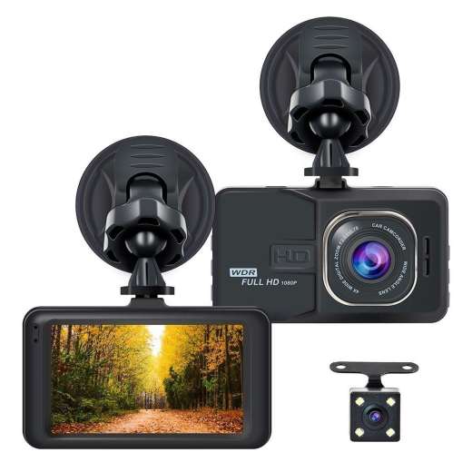 Dual Lens 3 Inch Car DVR Cam Dash Cam Recorder