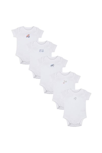 Mothercare Happy On The Farm Bodysuits 5 Pack