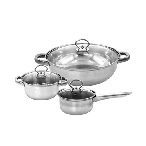 3 Pcs Stainless Steel Cookware Set