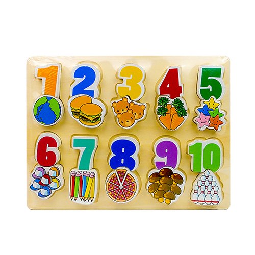 Wooden Numbers With Characters Learning Set