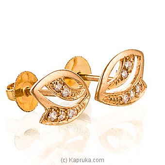 Swarnamahal 22kt Yellow Gold Earring With Swarovski Zirconia