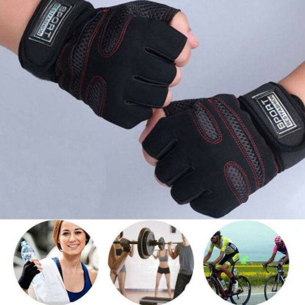 Sports Gym Fitness Workout Weigh Lifting and Bike Riding Half Finger Gloves