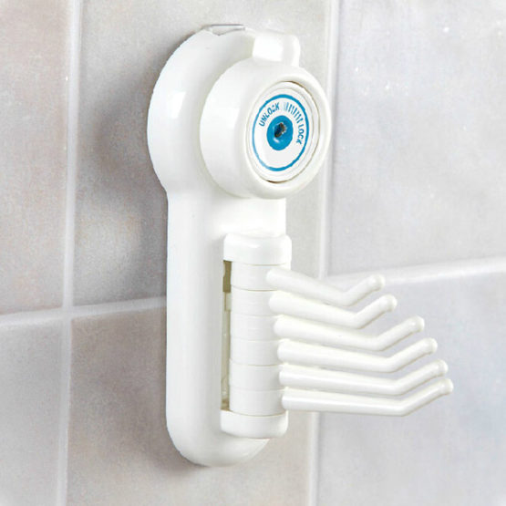 Suction Mounted 6 in 1 Hooks / Hanger For Bathroom / Kitchen