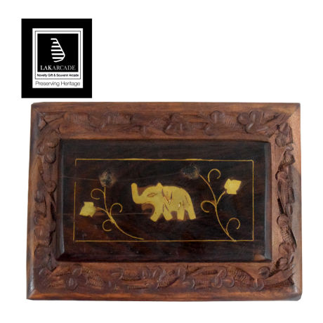 Lakarcade Mara Wooden Brass Deco Elephant Design 06" X 04"