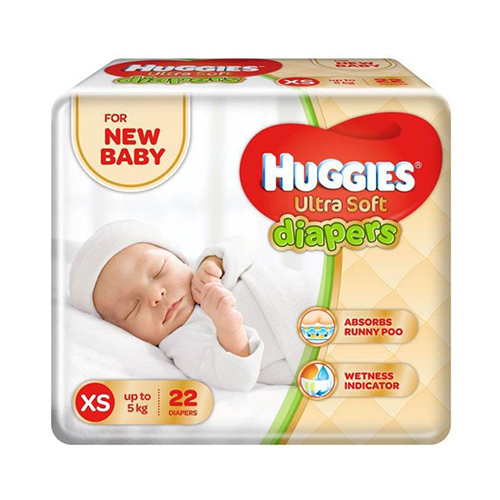 Huggies Ultra Soft Newborn Diapers XS 22PCS