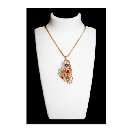 Womens Gold Color Fancy Fashion Necklace Butterfly Design Pendant (RJN15)