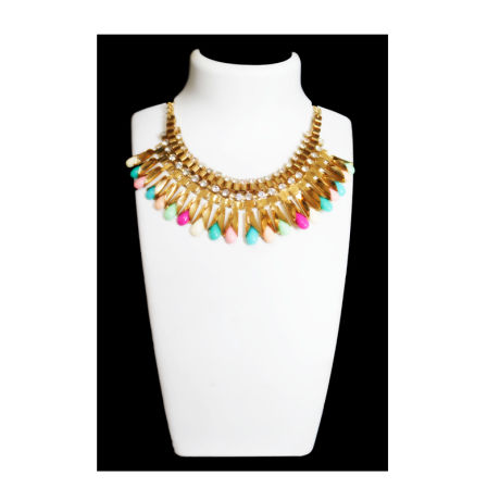 Womens Gold Color Fancy Fashion Necklace (RJN02)