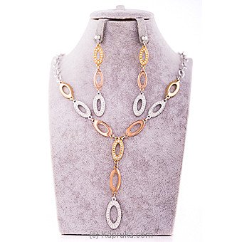 Stone `N` String Crystal Necklace & Earing Set