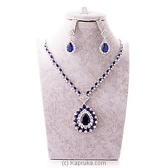 Stone `N` String Cubic Zirconia Necklace & Earring