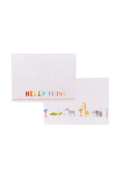 Mothercare Hello Friend Flat Cot Bed Sheets 2 Pack
