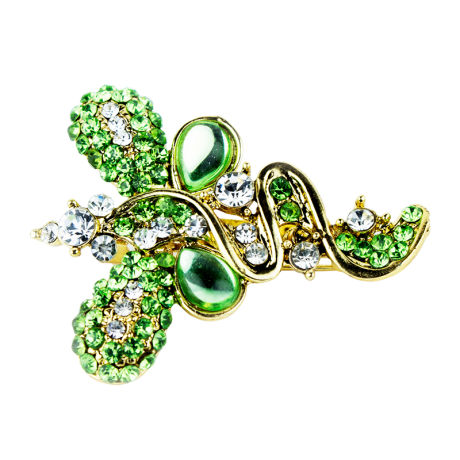Womens Fashion Saree Pins With Green Stones