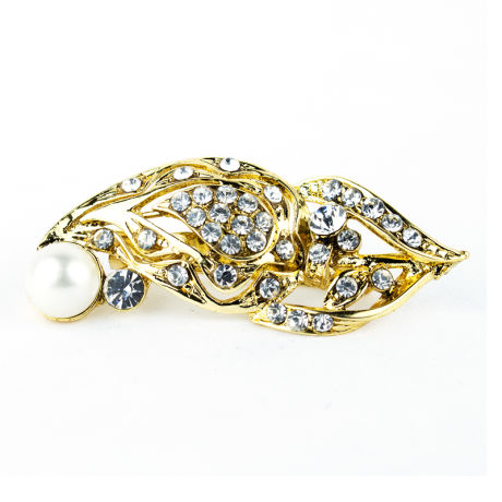 Womens Fashion Saree Pins With White Stones (RJSP11)