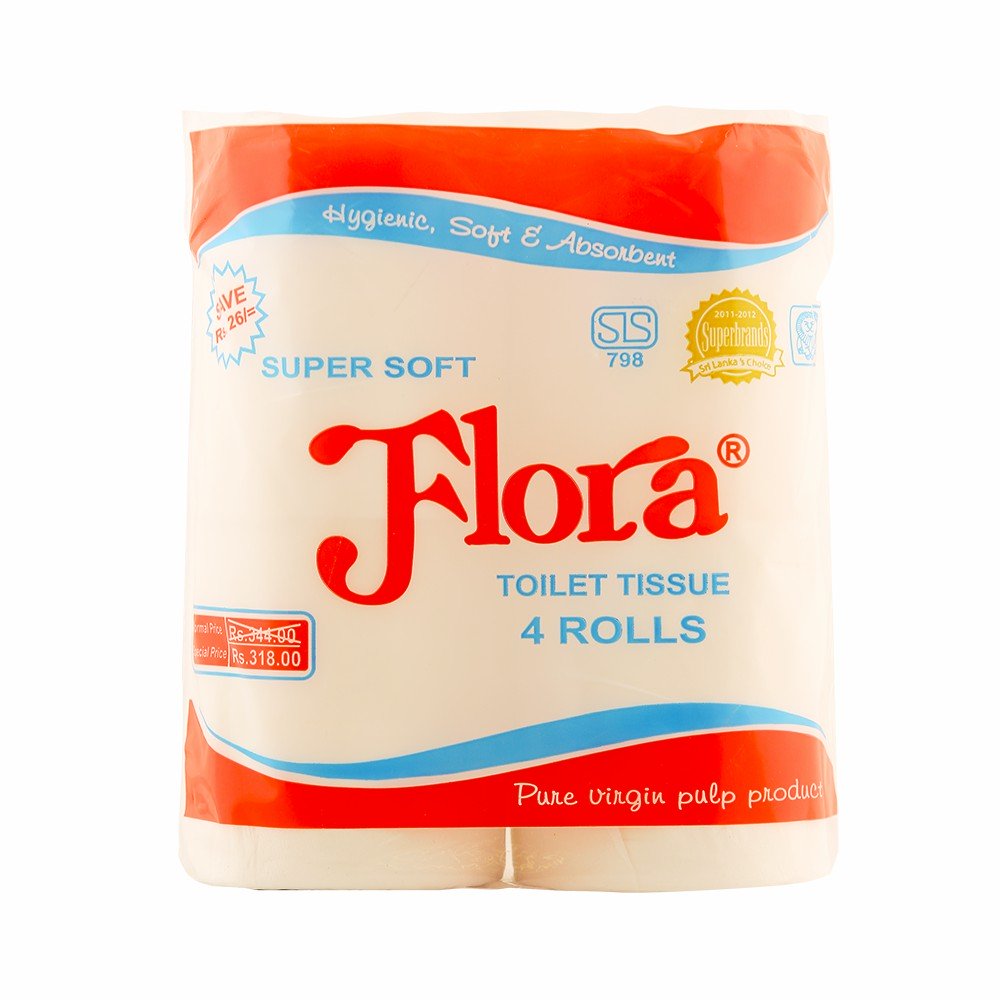 Flora Toilet Tissue Rolls Jumbo 4s