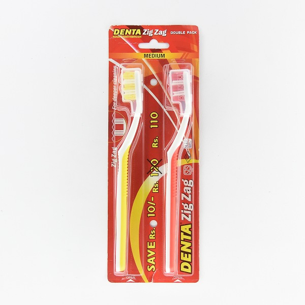 Denta Zigzag Toothbrush Double Pack M