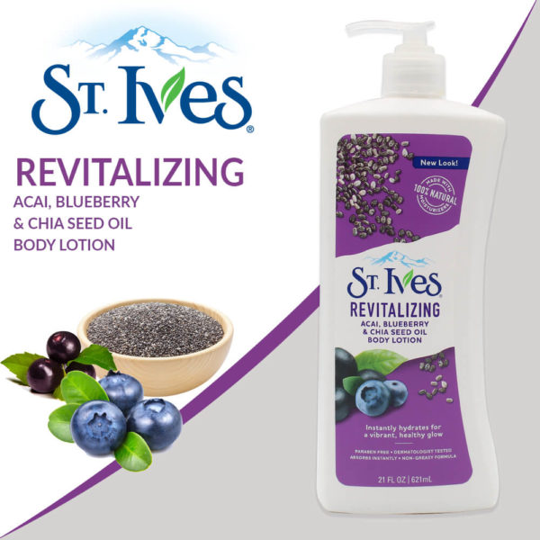 St.Lves Revitalizing Acal Blueberry & Chia Seed Oil Body Lotion 600ML