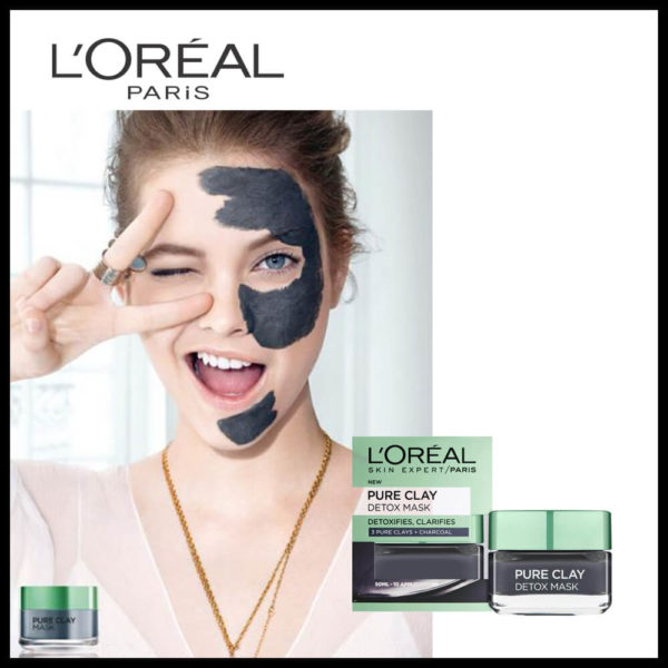 LOral Paris 3 Pure Clays and Charcoal Detox Mask 50ML
