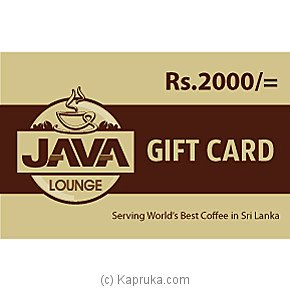 Java Lounge Gift Card Rs. 2000