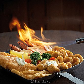 Manhattan Flaming Seafood Platter With Cherry Snapper