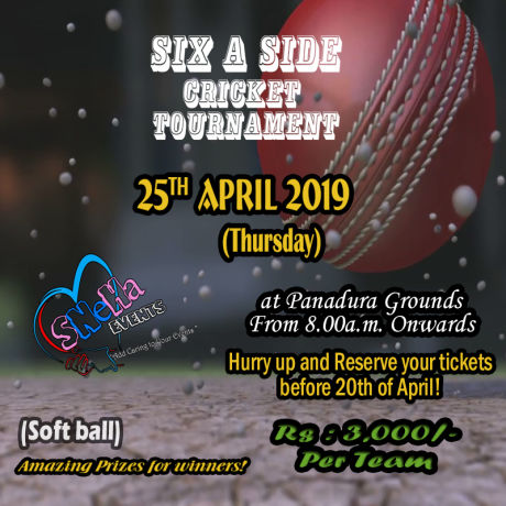Six A Side Cricket Tournament (Soft Ball) Amazing Prizes For Winners!