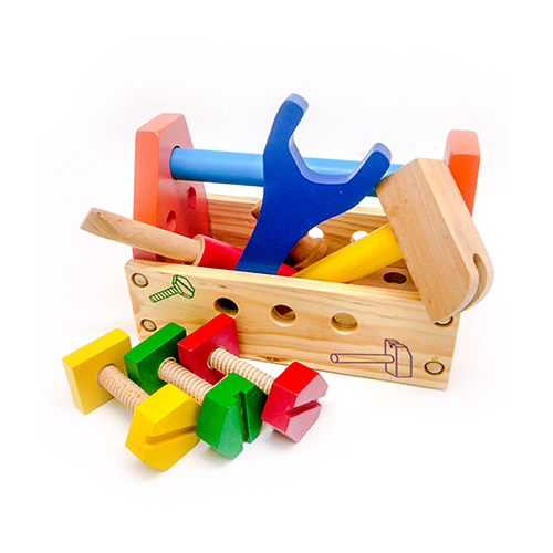 Basket Wooden Toy Tool Kit