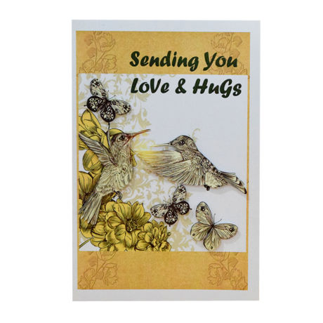 Sending You Love & Hugs Embossed Greeting Card